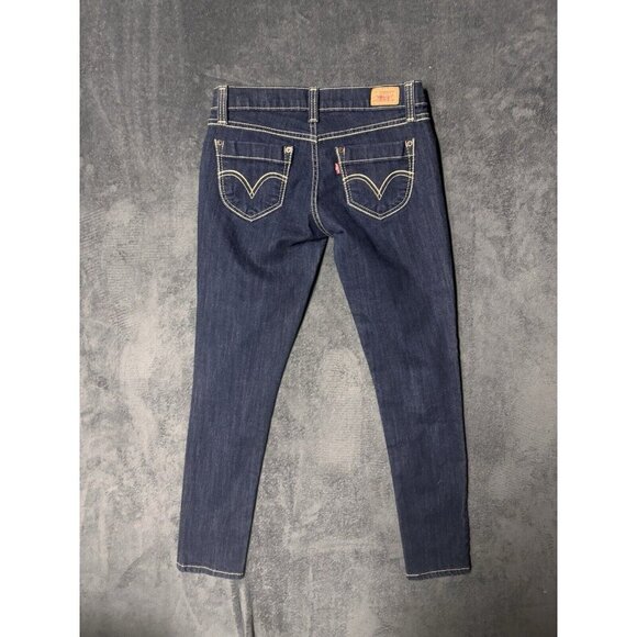 levi 524 Too SuperLow Straight size 7 S/C Embroidered Pockets Medium Wash - Picture 5 of 8